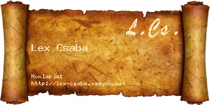 Lex Csaba névjegykártya