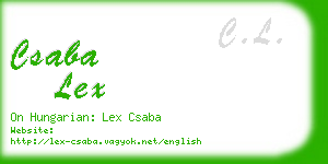 csaba lex business card